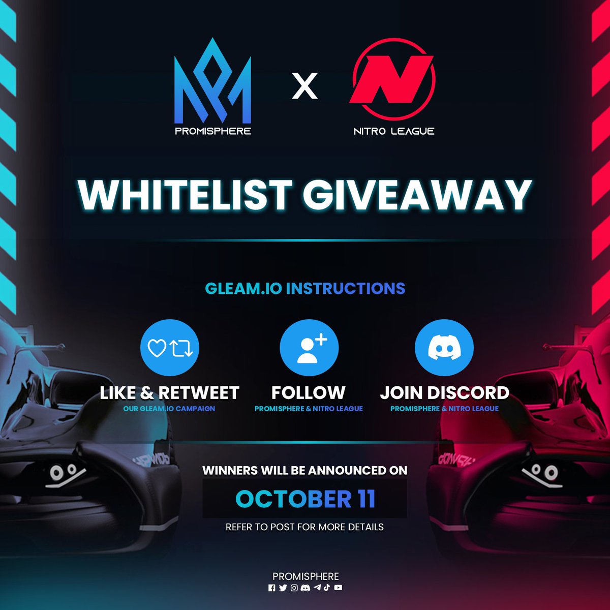 Promisphere_io's tweet photo. 📣 WHITELIST GIVEAWAY

We're launching a Whitelist Giveaway with our partner @nitroleaguegame to give 🏆 5 lucky community members a whitelist spot!

Full details in the comment 👇 https://t.co/yb9yyaGqWG