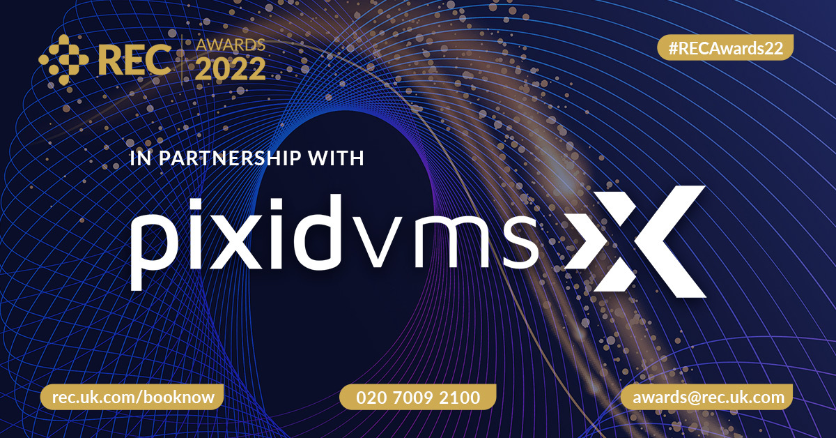 We are delighted to be in partnership with <a href="/pixidvms/">Pixid VMS</a> for #RECAwards22🏆. Designed to showcase the work of brilliant #recruiters, this prestigious event brings electric energy and a great atmosphere. There's no other place to be on 24 November. rec.uk.com/booknow