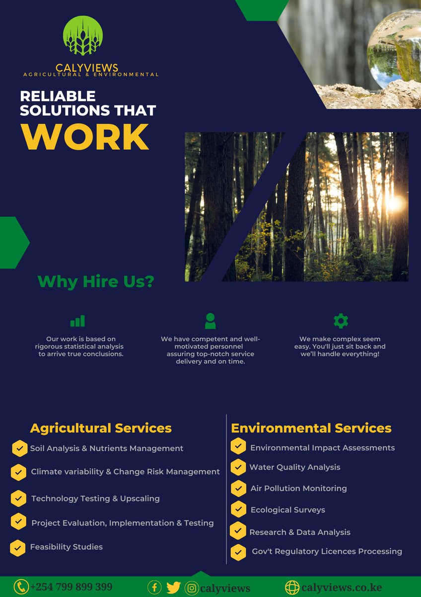Calyviews's tweet photo. Calyviews is focused on providing a wide-range of reliable agricultural and environmental solutions. Reach us via mail: calyviews@gmail.com or call 0799899399 https://t.co/Y1DoomsK3b