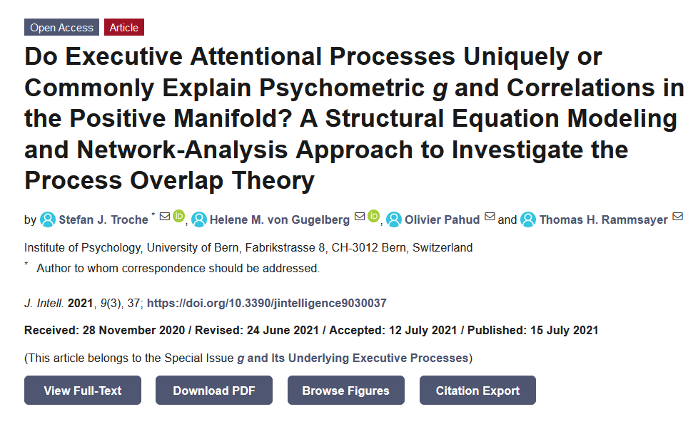 JIntell_MDPI's tweet photo. Read the paper by Stefan J. Troche, Helene M. von Gugelberg, Olivier Pahud, and Thomas H. Rammsayer here: https://t.co/ulacjBUiO9
#ExecutiveAttention #PsychometricIntelligence https://t.co/j6keZ2oWrD