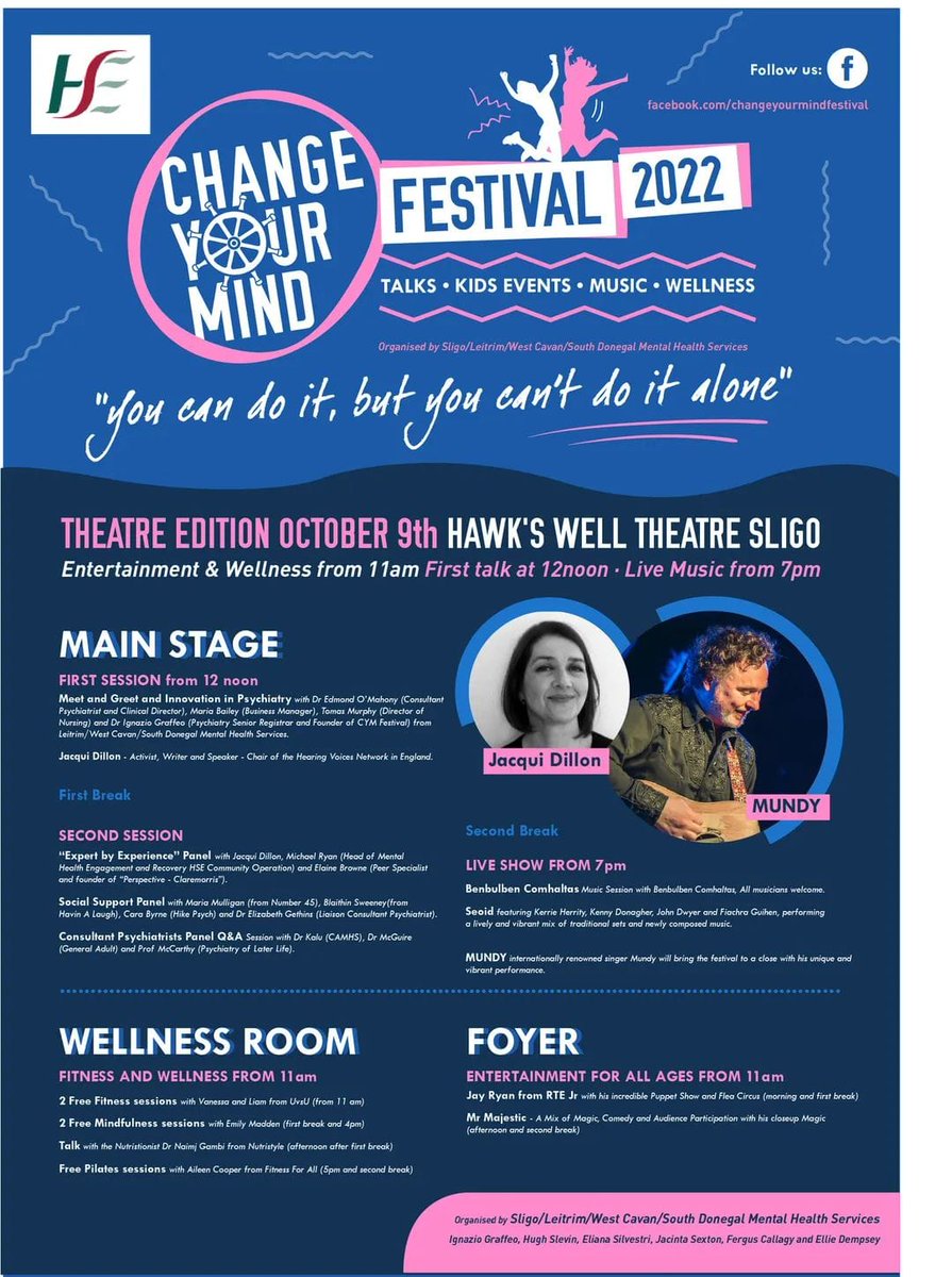 Our October session is taking place Sunday 9th in <a href="/HawksWellSligo/">Hawk's Well Theatre</a> as part of the Change Your Mind Festival. This event promotes wellbeing - we all know playing and listening to music is good for the soul 🤗 Free in for a 7pm start, but get there early to be guaranteed a seat.