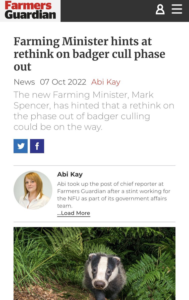 No surprise Liz Truss put Mark Spencer into Defra to do NFU’s bidding &amp; that means more mass slaughter of badgers <a href="/BadgerCrowd/">TheBadgerCrowd</a> <a href="/OxonBadgers/">Oxon Badgers</a> <a href="/BornFreeFDN/">Born Free Foundation</a> <a href="/ChrisGPackham/">Chris Packham</a> @AndrewLacs <a href="/LeagueACS/">League Against Cruel Sports</a> <a href="/emeliobedelio/">Emily</a>