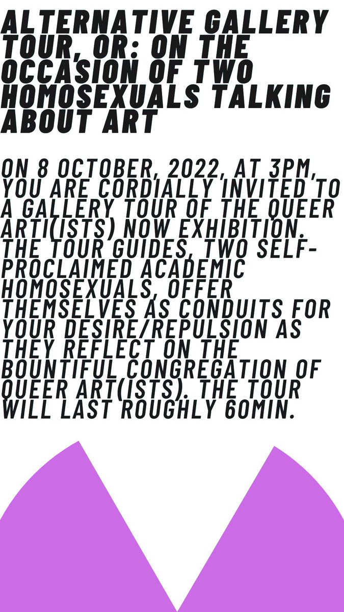 last day of QUEER ART(ists) NOW. 

<a href="/SpaceStation65/">Space Station 65</a> <a href="/fringefilmfest/">Fringe! Queer Film & Arts Fest</a> 
JOIN us for a tour with your academic Drs, Justin Hunt &amp; Theo Gordon 3-4. Free! 

SEE London’s most talked about queer exhibition of the year 

DRINK a toast, from 3 until we close. FOREVER!