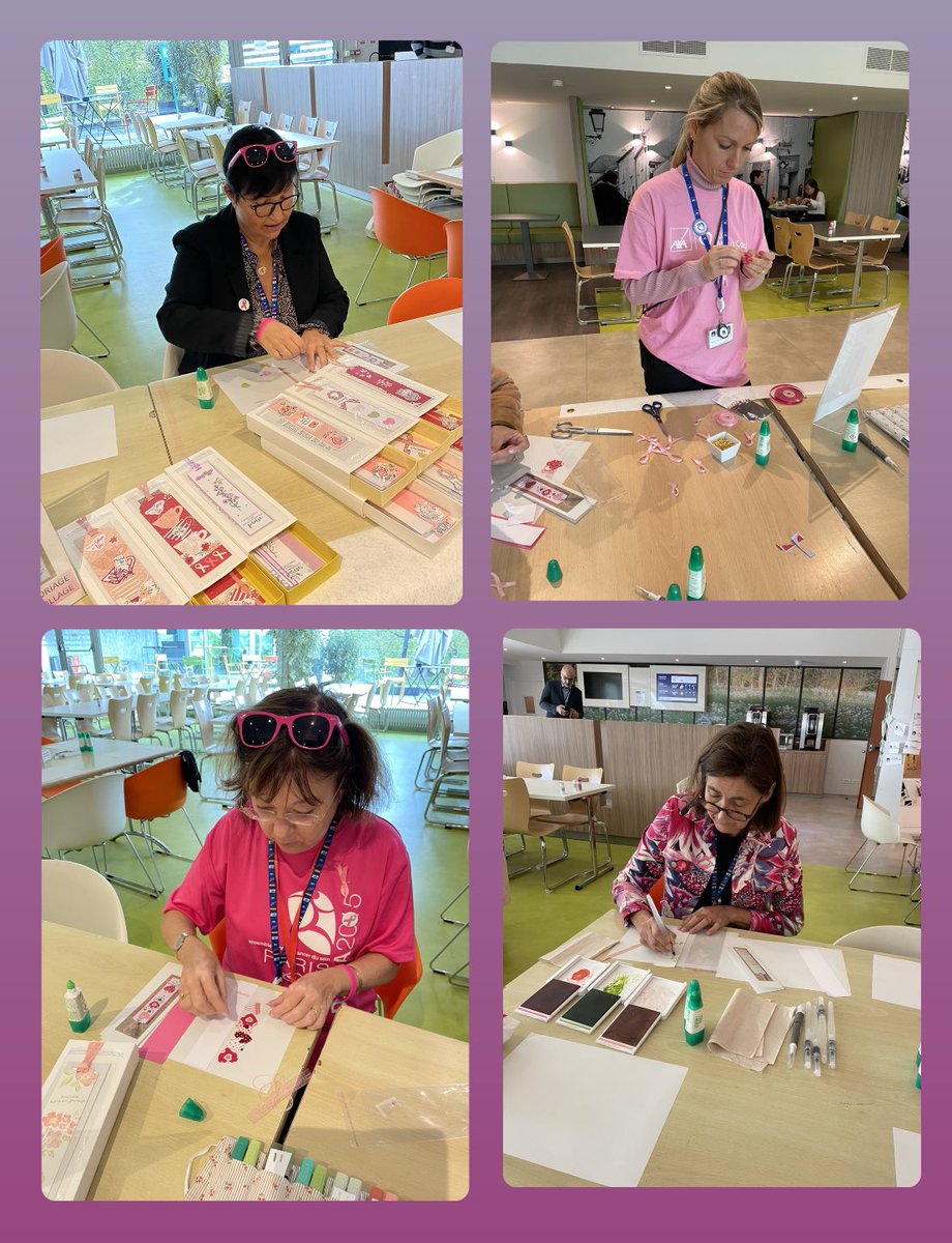 🎀 les correspondantes  #AxaAtoutCoeur prennent la pose pour #OctobreRose #Bénévolat #InstitutCurie 🎀