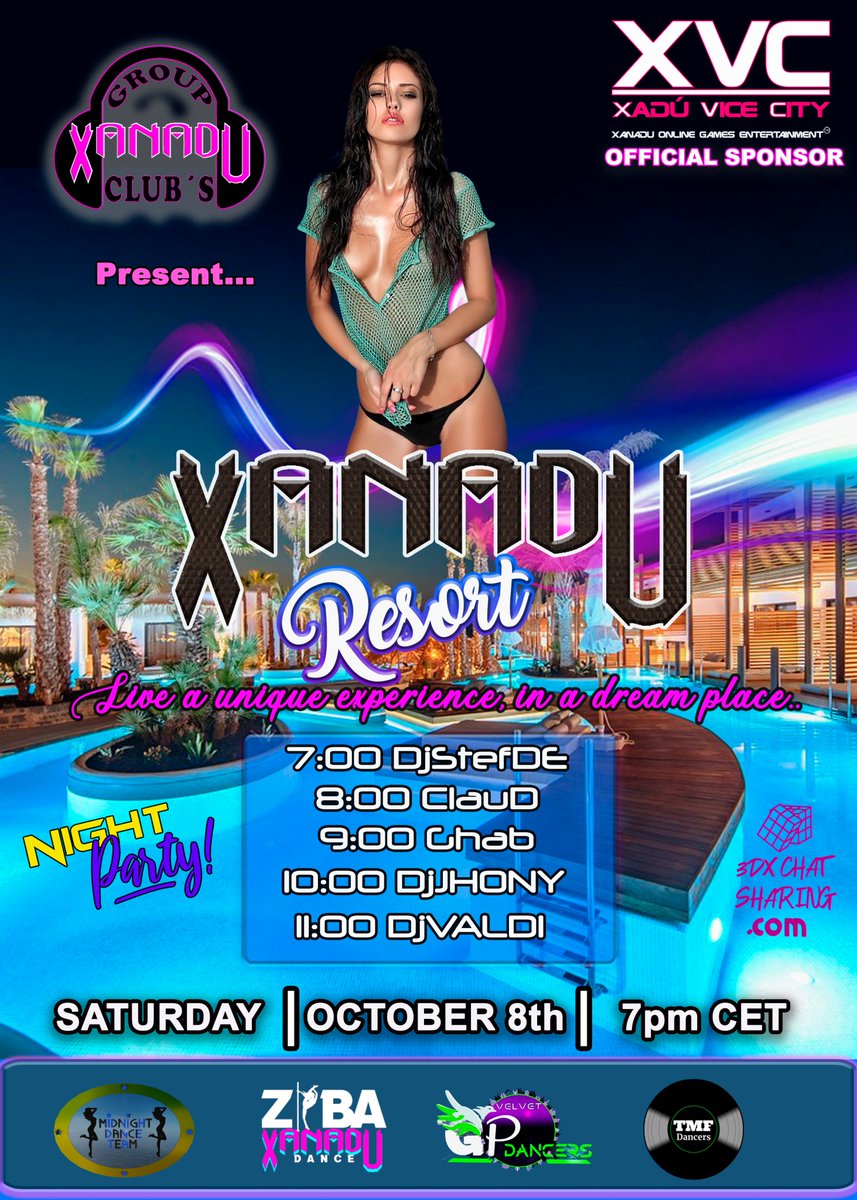 Today Saturday 8th at 7:00 p.m. you cannot miss our party at XANADU RESORT, a spectacular room, with good music from the best DJs, great dance groups and the best atmosphere. WE ARE WAITING!!🔥🔥🔥