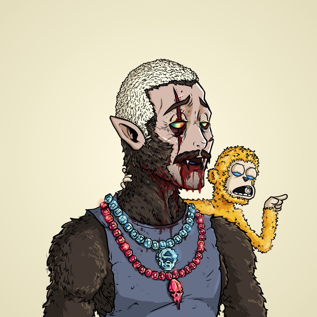 Happy birthday <a href="/DeGodsNFT/">DeGods</a> and <a href="/frankdegods/">Frank</a> 

Congrats on being awesome and doing so much in 1 year. 
Here is small gift from our artist <a href="/HaizeelH/">Haizeel 🇲🇾 || NFT Artist 💧</a>. 
1/1 Frank vampire.