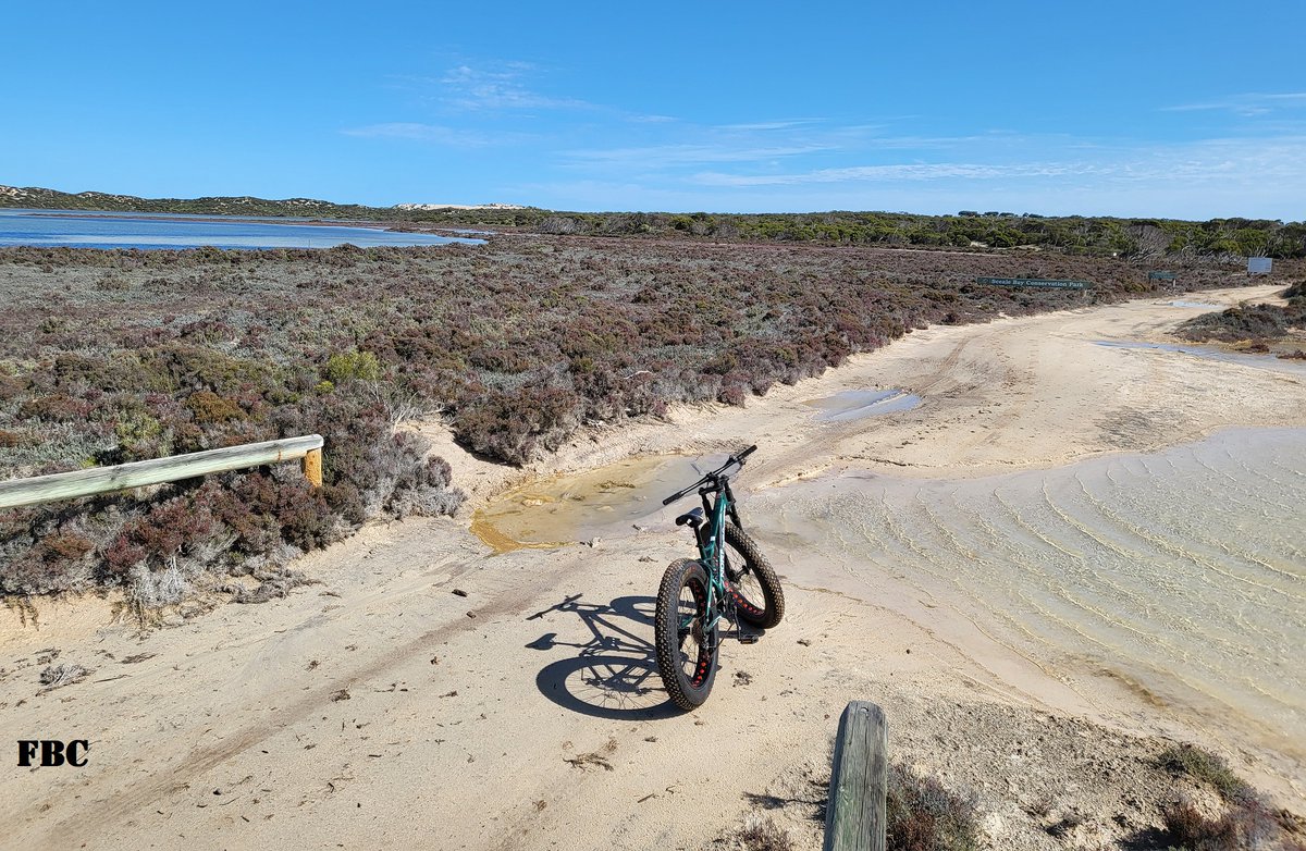 poetscott37's tweet photo. A few weeks ago I was on holiday, writing  a story. During that time I went on a ride, and a lot of fun it was. I do though have to admit to a lot of walking beyond the 'Beach' sign.
#fatbikecoastSA https://t.co/GjVlkpmOaZ