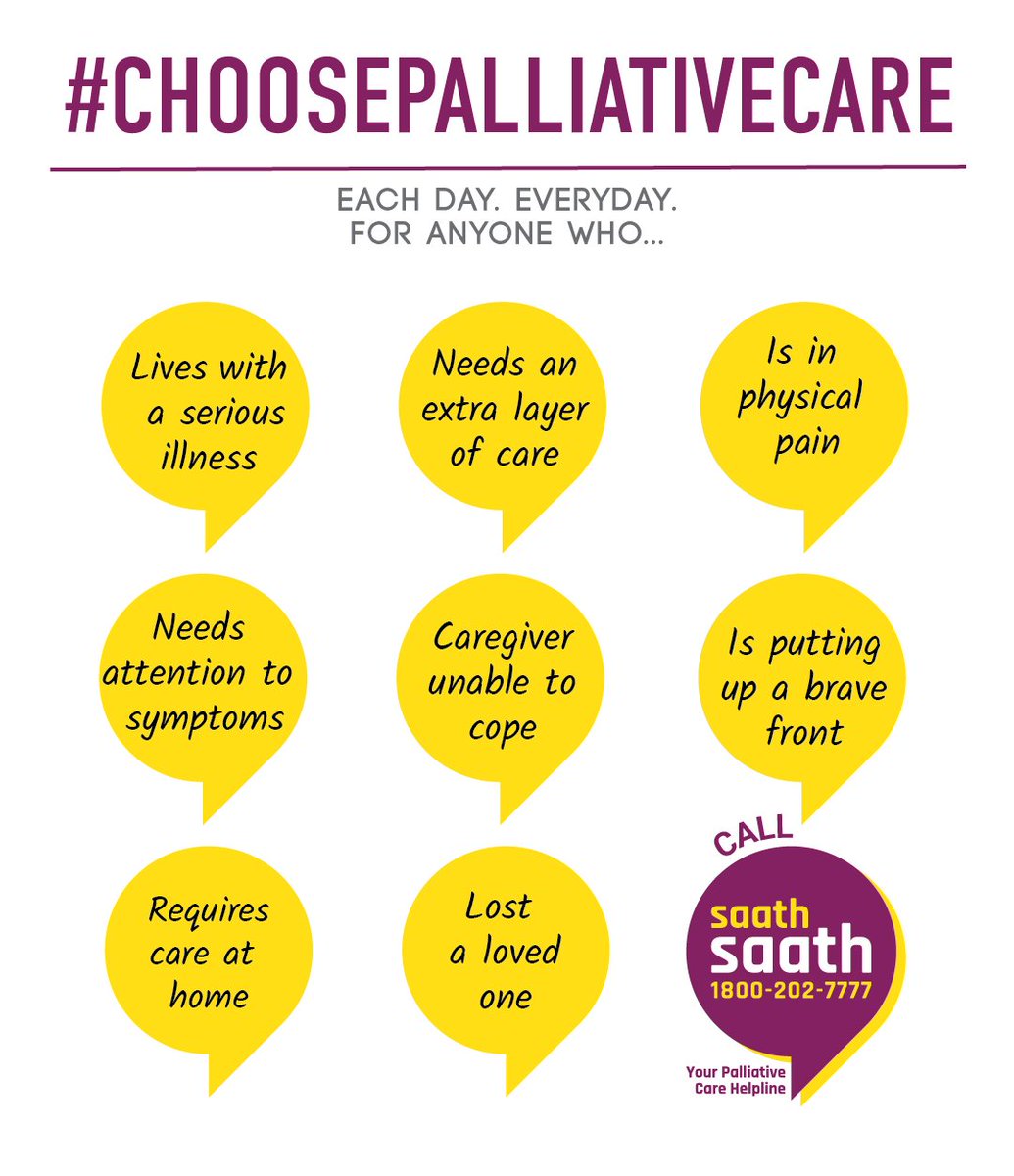CiplaFoundation's tweet photo. Do you know someone who needs palliative care? Call Saath Saath 1800-202-7777. #choosepalliativecare  #WHPCD https://t.co/qbFvvJAjYp