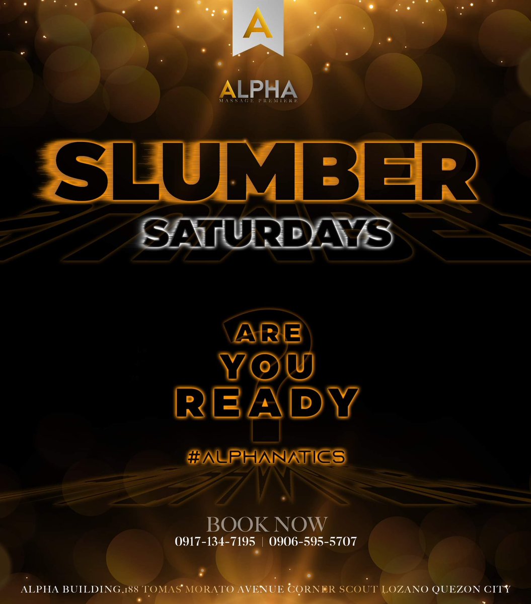 massage_alpha's tweet photo. Who wants to SLEEPOVER AT #AlphaMassage today is #SlumberSaturdays with FREE FLOWING VODKA AT THE LOUNGE as we watch #DragRacePhilippines and cheer for our queens!
Expecting at least 200pax today! THE BIGGEST AND MOST WELCOMING CROWD IS HERE. Tara let's invite EVERYONE TO JOIN! https://t.co/idtUHiy7mu