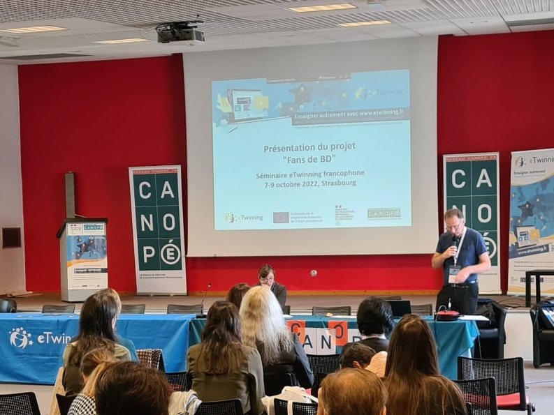 🙏 Merci aux #enseignantes intervenantes du séminaire #eTwinning, qui se déroule à Strasbourg, pour la présentation de leurs projets d'échanges scolaires récompensés et labellisés ! De quoi donner de l'élan à nos participants pour la planification de leurs projets !
#eTwinFR