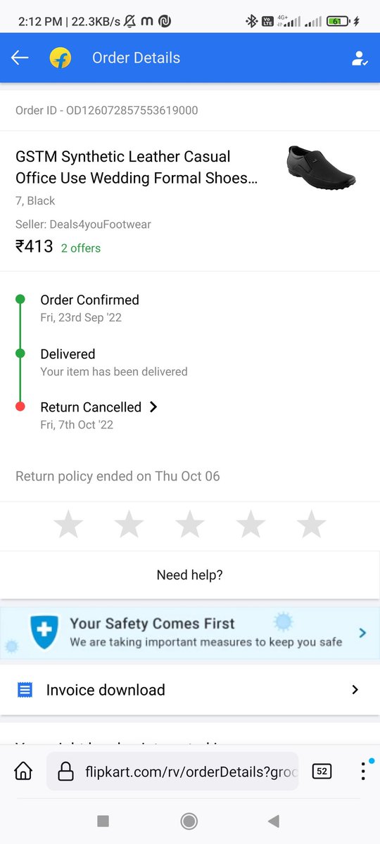 sundramsingh05's tweet photo. New return policy of @Flipkart is worst,
I think indian coustmer should switch to another plateform. Wrong item was delivered by flipkart while I put it on return, they cancelled request on the next day of completing return policy
Order ID: OD126072857553619000
@flipkartsupport https://t.co/VYoQV4Wmap