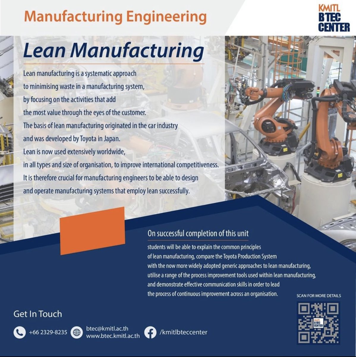 kmitlbteccenter's tweet photo. Lean Manufacturing
.
Contact us :
Tel: 02-329-8235
Mobile: 096-328-8935 Asst.Dr. Chaowalit Hamontree (ผศ.ดร.เชาวลิต หามนตรี)
Email: btec@kmitl.ac.th
Facebook: /btec.kmitl
Instagram: kmitl_btec_center
.
#KMITLBTEC
#btecthailand 
#opennow 
#bookingnow https://t.co/d82RsYF4KW