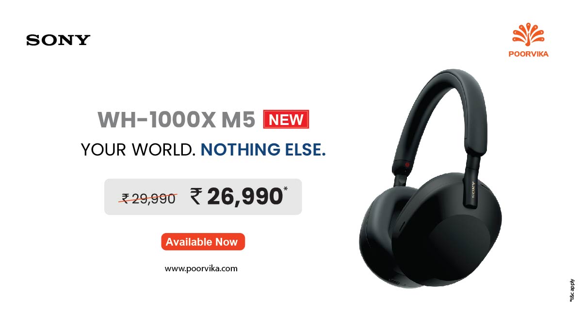 poorvika_india's tweet photo. Don't let your loud surroundings stop you from achieving greatness. Visit Poorvika to get Sony WH1000X M5 Headphones and start slayin' harder!
#sonywh1000xm4 #sonyheadphones #sonyearphones #sonyheadset #sony #poorvikamobiles #poorvika #poorvikaonline #poorvikaindia https://t.co/NFloJzDXMU
