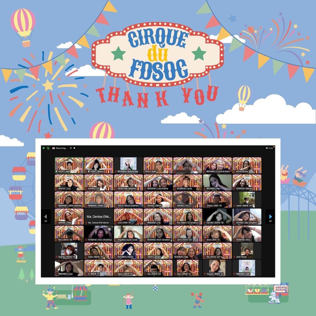 upfdsoc's tweet photo. The magic never stops for everyone at FDSOC! 🎩

We hope you got to live your dreams with us in 🎪 Cirque du FDSOC: Showcasing One’s Potential Beyond the Norms Together. Just like the circus tents, getting to know all of you is our symbol of happiness, amazement, and enjoyment. https://t.co/TeDUyq4kah