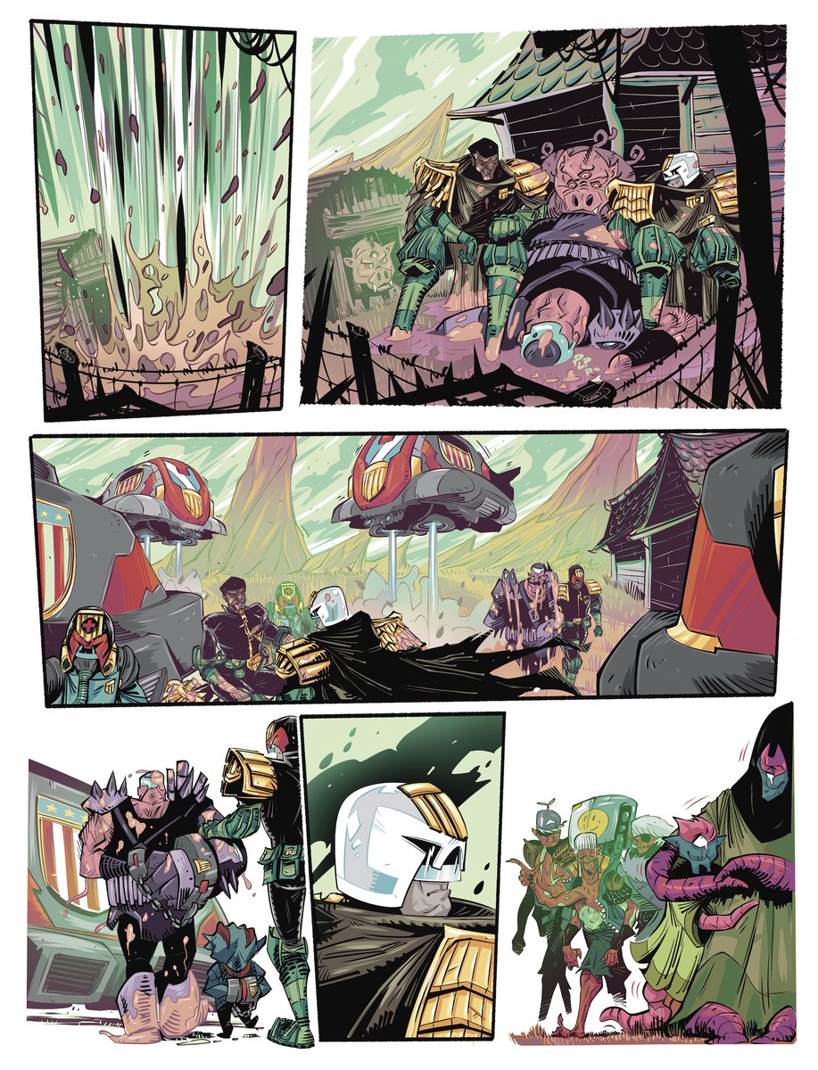 Samples of recent Dredd work.
