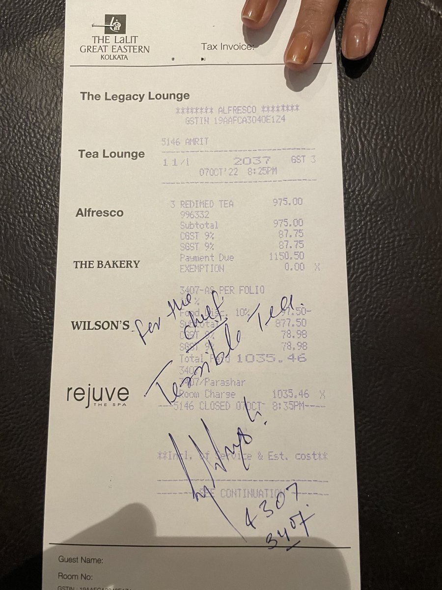Feeling looted by ⁦<a href="/TheLalitHotels/">The Lalit</a>⁩ for the worst tea I ever had in great eastern Kolkata. And they were not even apologetic about it. ⁦<a href="/TheLalitHotels/">The Lalit</a>⁩ is definitely out of my list.