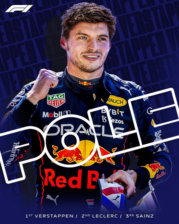 NBformule1's tweet photo. Max Verstappen 🇳🇱 signe la pole position devant Charle Leclerc 🇲🇨 et Carlos Sainz 🇪🇸

#F1 #Formula1 #JapanGP https://t.co/OynzKvid0m