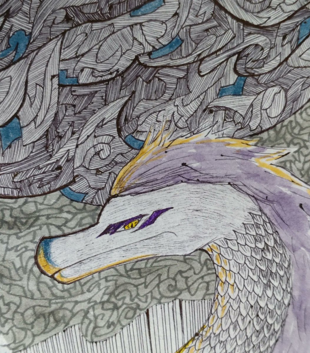 TaelaWeapon's tweet photo. #イラスト好きな人と繋がりたい 
#ドラゴン
『雷雲を連れる竜』
ボールペン画ですが、筆ペンなどで少し着彩してみました🖊 https://t.co/2jdFKEwrQy