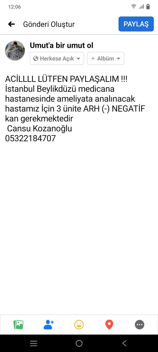 Umutailik's tweet photo. İyilik gönüllüsü hasta yakınımız için... https://t.co/q9U8rbTWf9