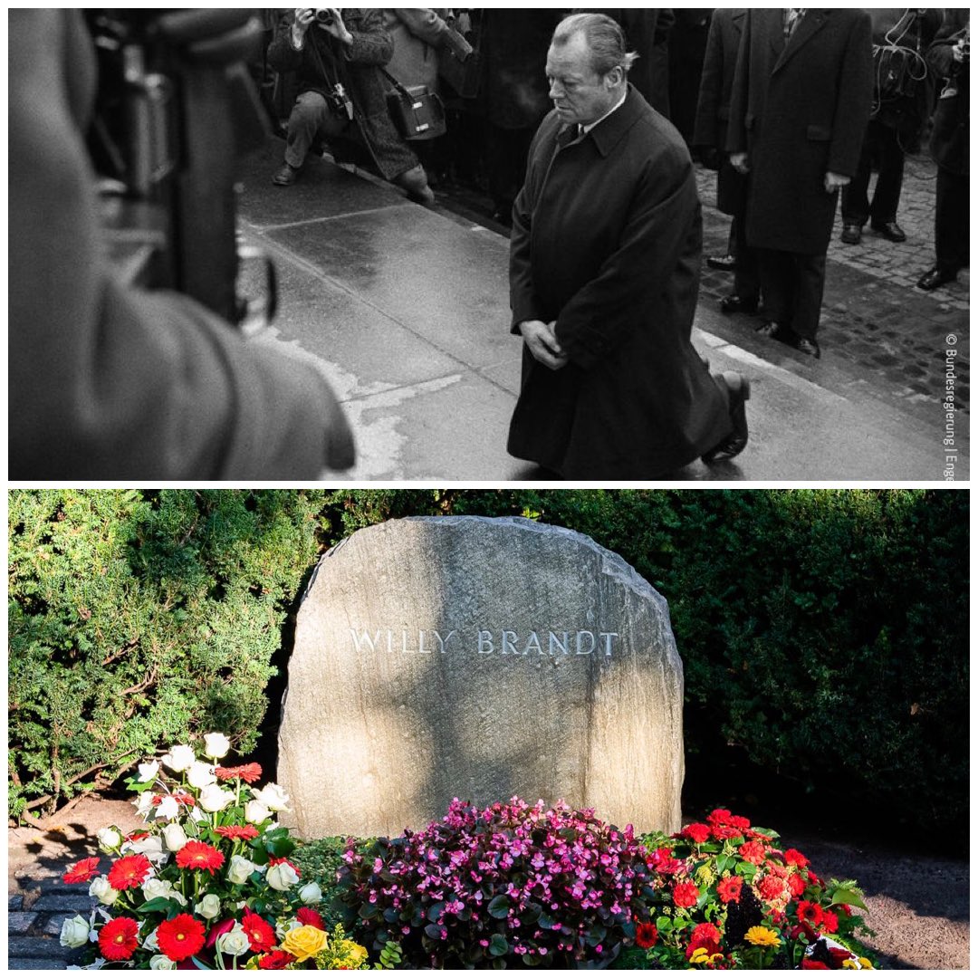 Hans knæfald i Warszawa var en dybt menneskelig og rørende gestus. I dag, på 30-årsdagen for #WillyBrandt’s død, mindes vi denne modige politiker. Vores genforening, Europas enhed og de østeuropæiske staters vej mod demokrati er fortsat forbundet med ham.