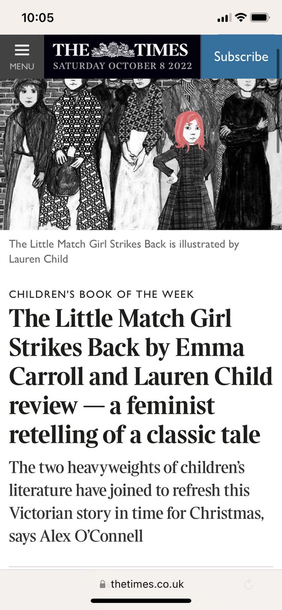 THANK YOU @aoconnell for making us @thetimes CHILDREN’S BOOK OF THE WEEK! #laurenchild @simonkids_UK You can see Lauren & I chatting to @acaseforbooks at @CheltLitFest tomorrow!