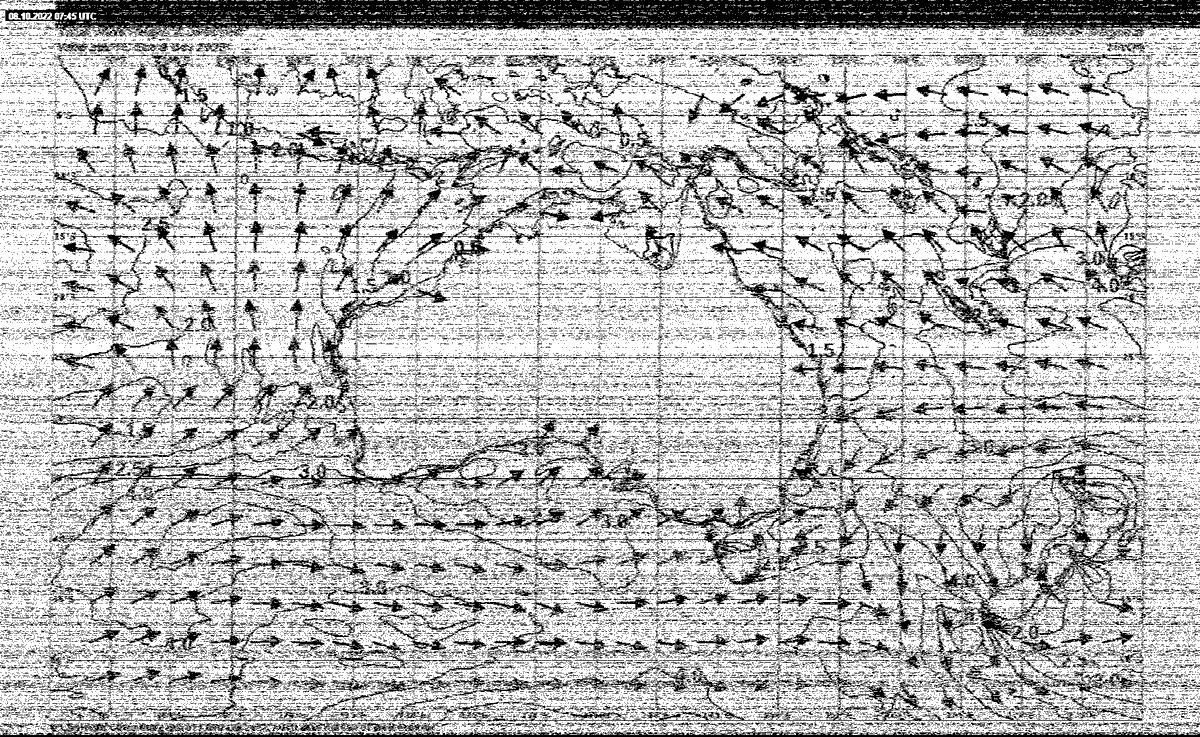 swl225it's tweet photo. #Radiofax from VMC #Charleville (#Australia) on 20469 kHz received with #Elad FDM-S2 and #MLA30 + at 07:30 and 07:45 utc of 08/10/2022 in southern Italy. @BOM_au @BOM_SA #shortwave #utility #WeFax #HFfax #facsimile #broadcast #marine #weather https://t.co/MTTn2ZThhm