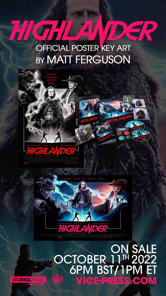 Highlander. 4K. Exclusive. Limited edition of 100. Available Tuesday 11th of October…