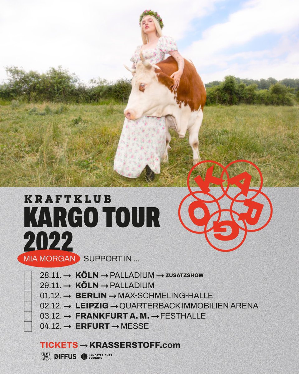 KRAFTKLUB (@kraftklub) on Twitter photo IN EINEM MONAT GEHEN WIR AUF TOUR! Aber nicht allein! <a href="/powerplushband/">Power Plush</a>, DILLA und <a href="/ekelhaftemia/">Mia Morgan</a> sind mit dabei! ❤️ Karten gibt es hier: krasserstoff.com/artists/kraftk… IN EINEM MONAT GEHEN WIR AUF TOUR! Aber nicht allein! <a href="/powerplushband/">Power Plush</a>, DILLA und <a href="/ekelhaftemia/">Mia Morgan</a> sind mit dabei! ❤️ Karten gibt es hier: krasserstoff.com/artists/kraftk…