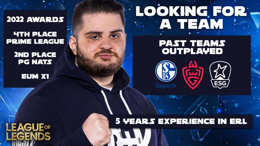 Hey guys!
I'm Free Agent looking for a new team for the 2023 season after a good Summer Split with <a href="/aNc_Outplayed/">aNc Outplayed</a> 
References: <a href="/SupportiveLion/">Christos Tsiamis</a> <a href="/PanjLoL/">Luka Čiča</a> 
1050LP right now 

For more info, you can contact me at
hungrypanda@prodigy-agency.gg
❤️ &amp; 🔁 appreciated!