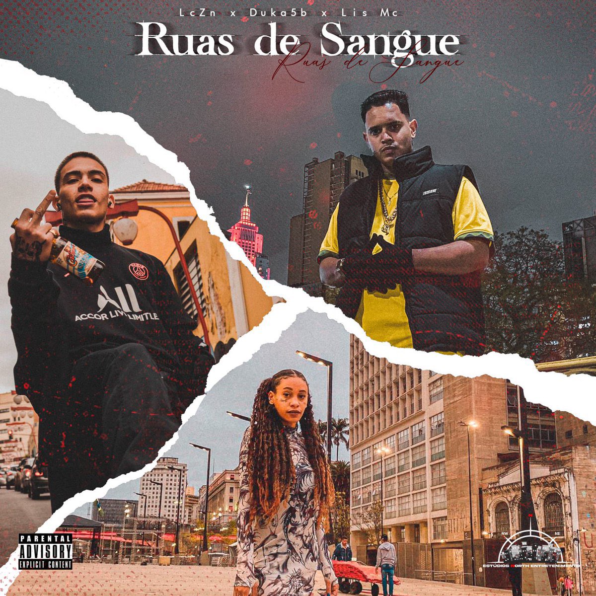 vishmidia's tweet photo. [@lcznofc, @duka5b, @lismczn] LcZn, Duka5b &amp; Lis Mc são o time no clipe "RUAS DE SANGUE" https://t.co/czgzBHfniq https://t.co/U7LDo8Gj74