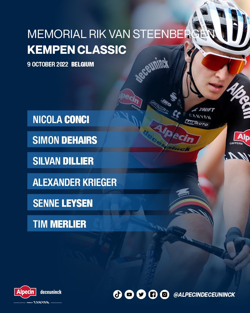 Our team selections for tomorrow’s #ParisTours and #KempenClassic 💨

#AlpecinDeceuninck