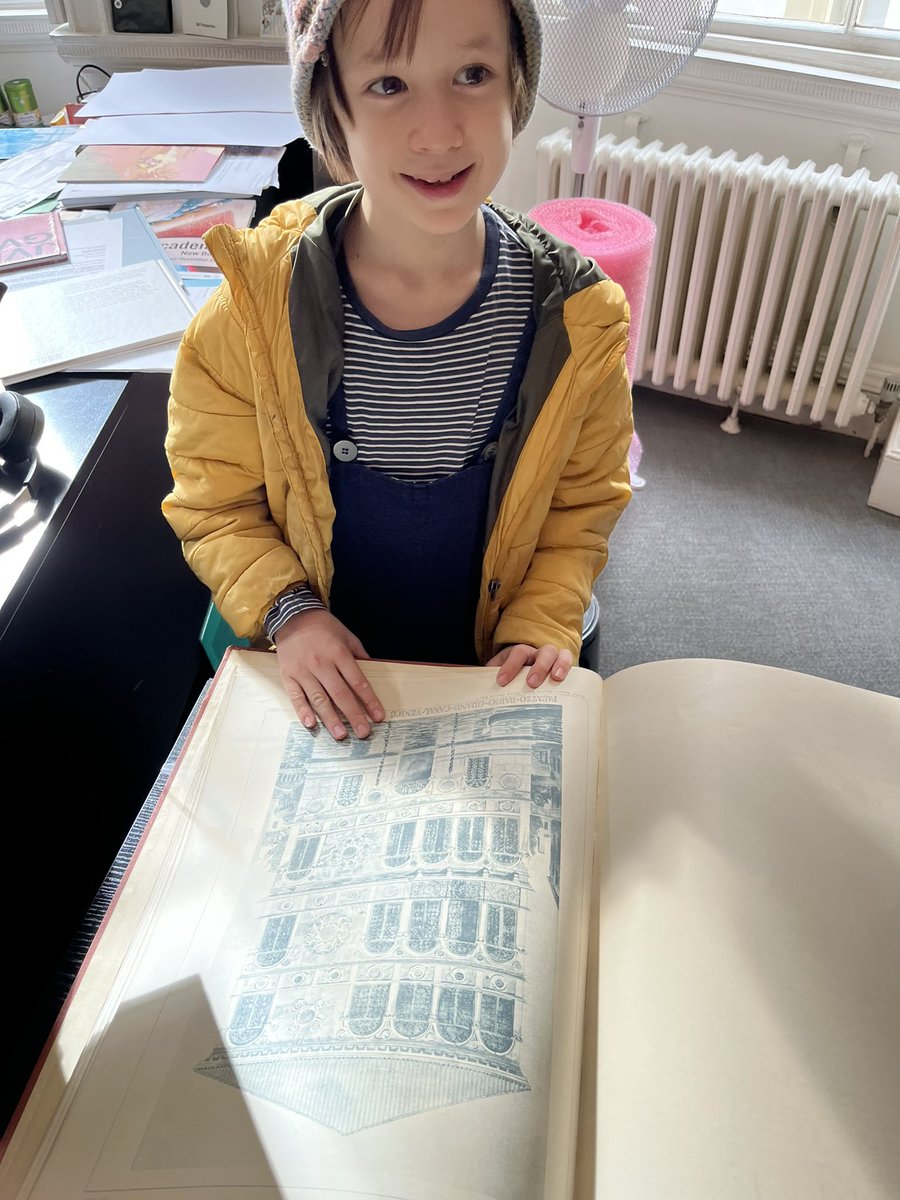 mmalex's tweet photo. youngest found this beautiful 1901 architecture โsketchbookโ (collection of professional drawings) in the AA bookshop. sadly it was not for saleโฆ so he is making his own (tiny) version. #saturdayproject https://t.co/qNzyFUBcbv