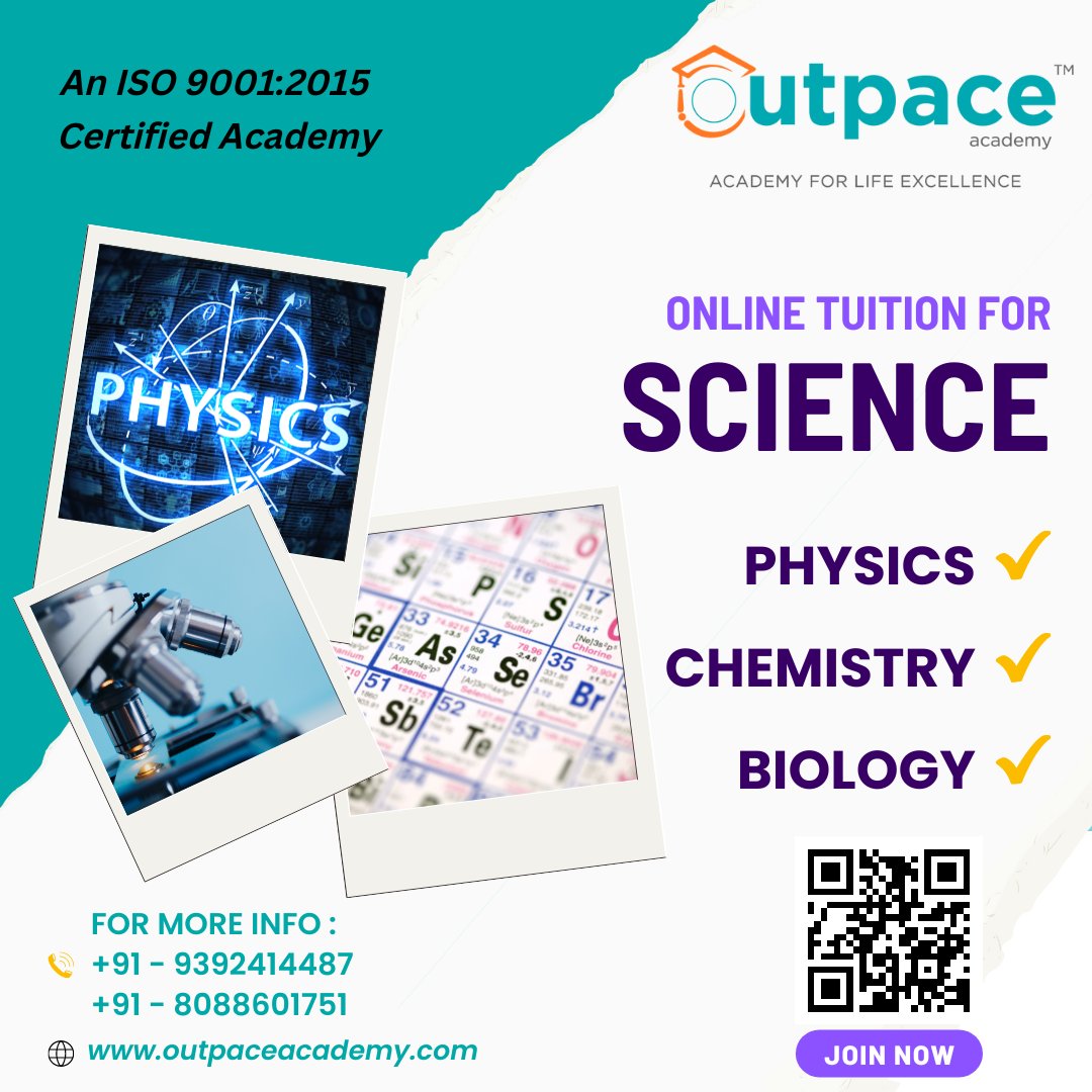 AcademyOutpace's tweet image. Best Online Tuition from Outpace Academy. 
Online Science Tuition for Physics, Biology, and Chemistry for all classes...
For more details visit our website outpaceacademy.com
or Call us to book a free demo @ 9392414487
#outpaceacademy #OnlineTuitionClasses #onlinetuition