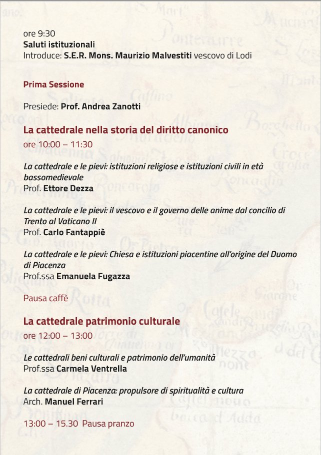 AG_Chizzoniti's tweet photo. Il 26 ottobre nel Palazzo vescovile di #Piacenza
Convegno di Studi organizzato da @Unicatt e @PiacenzaDiocesi 
"La cattedrale e le pievi. Centro e periferie nella storia e nel diritto della Chiesa"
Discutiamo del ruolo del vescovo nel rapporto con il territorio e di #sinodalità https://t.co/iHhTCX7w4h
