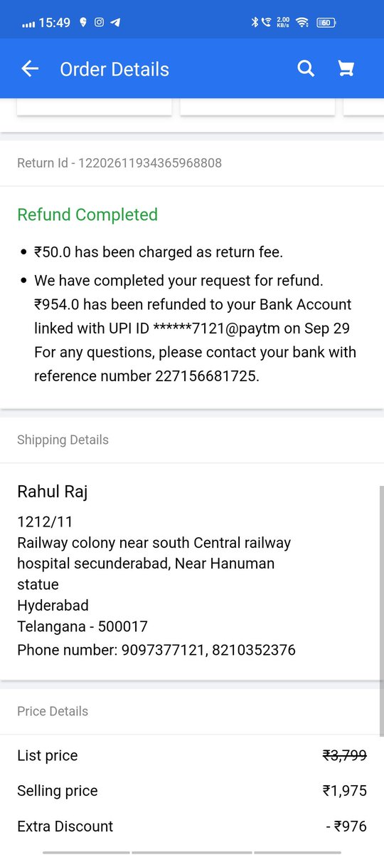 Rahulrajsonu2's tweet photo. @Flipkart @flipkartsupport 
I am very angry with Flipkart policies If I return a product after ordering, then flipkart takes charge from me and they cancel my product without informing, without giving anything, then this is a very bad attitude of flipkart. https://t.co/RNB39op1ys