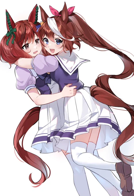#ウマ娘 抱きしめてるネイチャとテイオSkebありがとうございます! 
