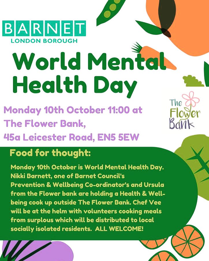 In honour of World Mental Health Day this Monday we’re hosting a cook up using food surplus.  Chef Vee’s cooking up a storm so if you’re around it would be lovely to see you #WMHD2022 #foodsurplus #healthandwellbeing #soup #recycling #zerowaste #repurposing