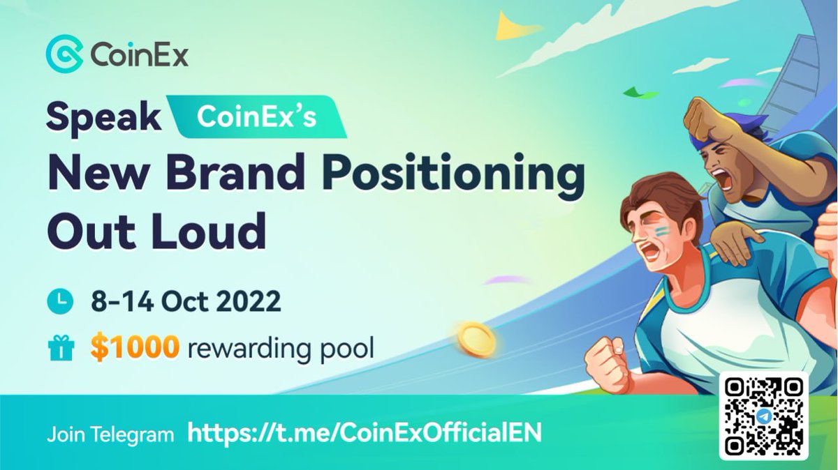 🚀 Speak CoinEx's New Brand Positioning Out Loud

Share the poster with "CoinEx Making Crypto Trading Easier" to a non-CoinEx community with over 1000 members to win prizes! 🤩

⏰ 8th - 14th Oct
🎁 Win up to $1000

Join here 👉 gleam.io/5RgtD/speak-co…

#CoinEx #Giveaway