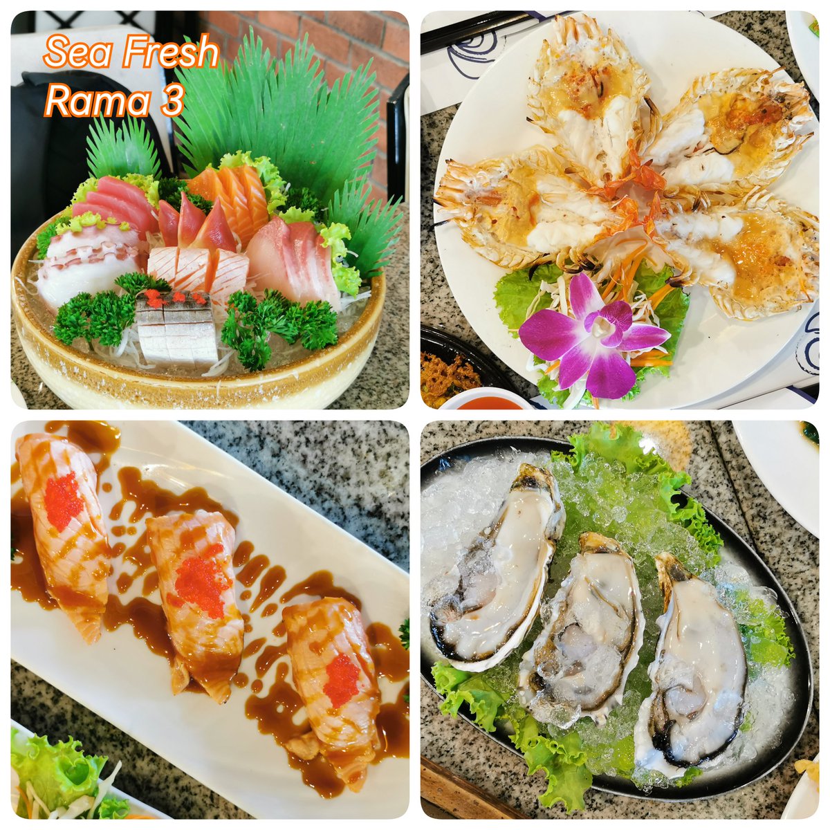 thaifoodies2's tweet photo. เติมความสุข เต็มมื้อ กับบุฟเฟ่ต์ อาหารทะเล และอาหารหลายหลากกว่า"ร้อย"เมนู!😋ที่ #Seafresh พระราม3 บรรยากาศสุดปัง ริมแม่น้ำเจ้าพระยา มีที่นั่งทั้งด้านใน ด้านนอก เอาท์ดอร์ ดูพระอาทิตย์ตก ทานอาหารทะเลแบบจัดเต็ม 😋กุ้งเผา😋หอยนางรม😋ปลาดิบ😋ซูชิ😋มันปูย่าง @aroii #อร่อยบอกต่อ https://t.co/TiudYbM1OM