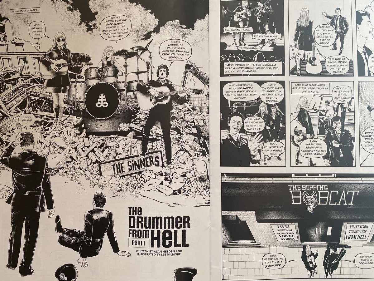 leemilmore's tweet photo. Also, I drew a strip for Alan Hebden. Pinch myself much. Here’s a terrible photo of my work in the comic. I’d obviously urge you all to get a copy! https://t.co/gQniGXzgkf