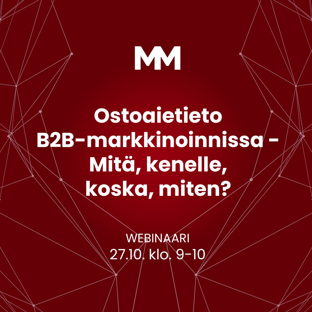 Kimluoma's tweet photo. Webinaarisarjamme jatkuu. Tervetuloa mukaan: 
https://t.co/GlVivjU5UQ
#b2bmarkkinointi #liidit #intentdata #myynti https://t.co/YFJCaNu2M1