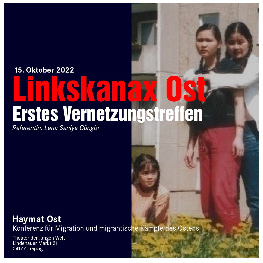 lenaguengoer's tweet photo. In einer Woche treffen wir uns zum Vernetzungstreffen von migrantischen/von Rassismus Betroffenen in #Ostdeutschland von @dieLinke! Mehr Infos zur ganzen Konferenz „Haymat Ost. Migration und migrantische Kämpfe im Osten“ von @rosaluxstiftung hier👇🏾 https://t.co/rAq66RH8t7 https://t.co/ciwiP5S9kJ