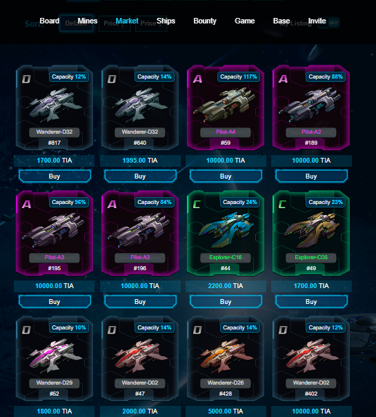 Theia Market⚖ is the trading hub for adventurers
Any user can sell or buy their favorite spaceship
Occasionally there will be very rare💎 spaceships, if you encounter them, don't miss them❗