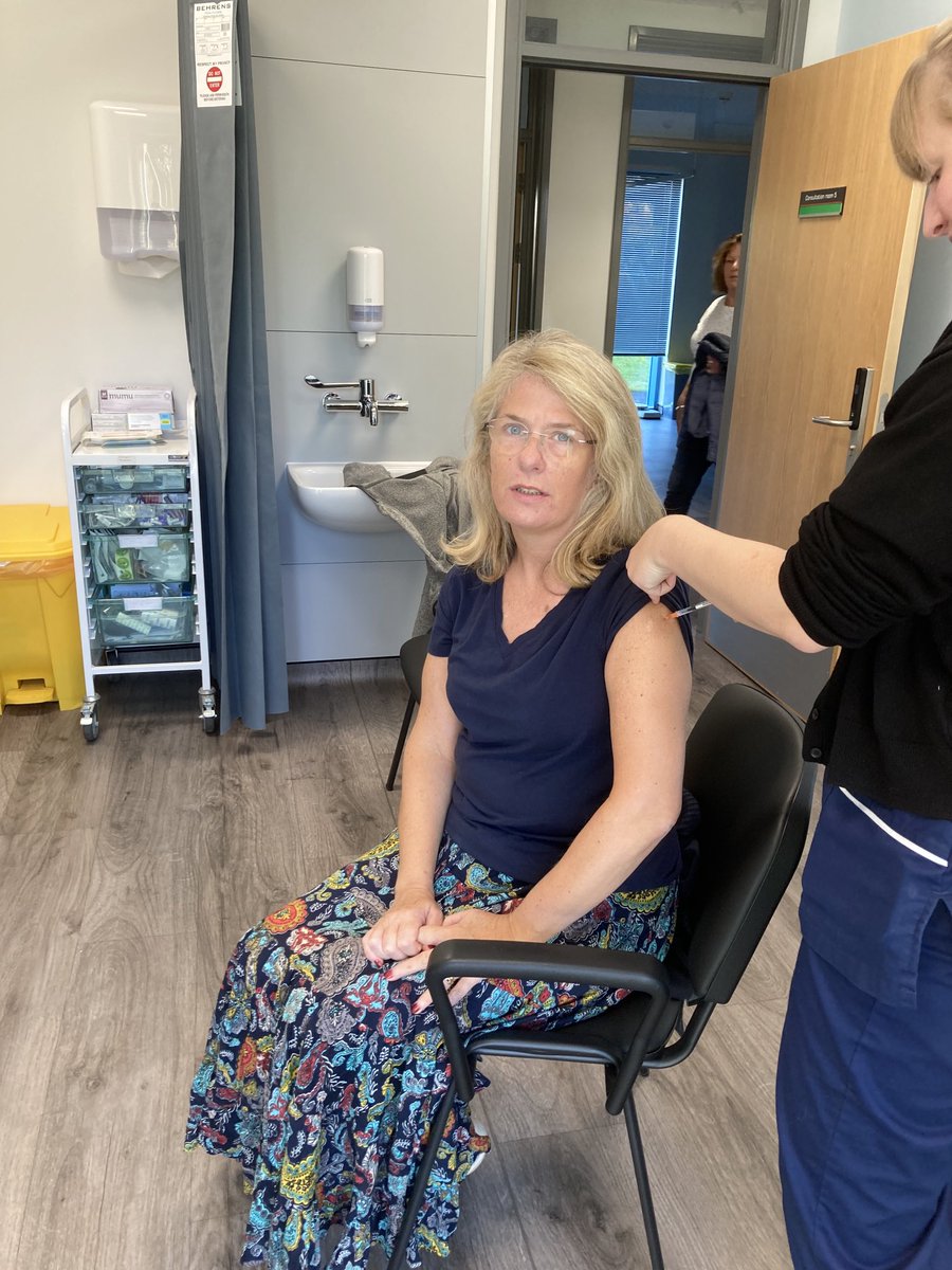 Annual flu and covid booster.  Thank you NHS 🌈 all ready for winter #staysafe #wearedevon