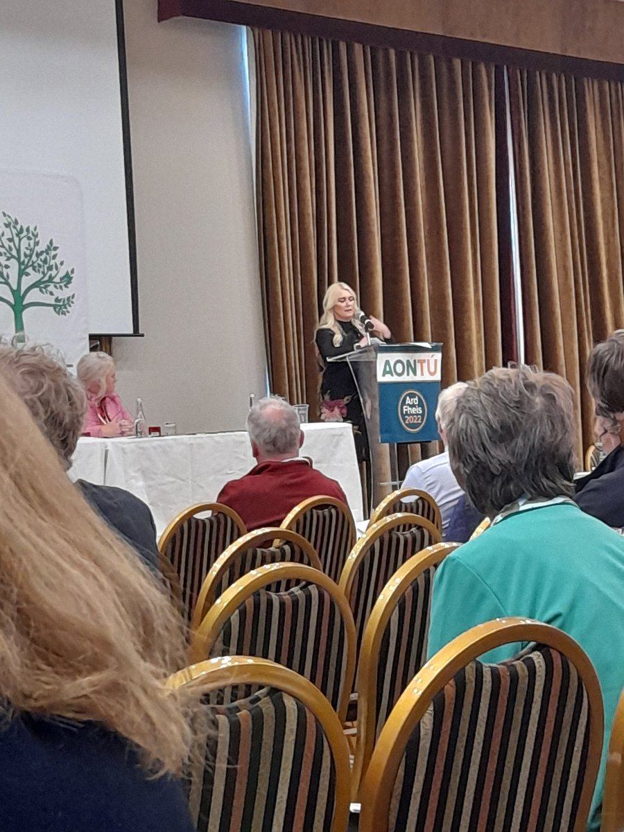 "We are always fire-fighting because of what the government are doing."

260+ service providers will be gone this time next year.

"We have to take a stand."

Elaine Dunne,Federation of Early Childhood Providers

#AontúArdFheis