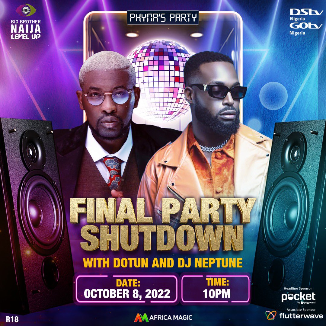 iamDo2dtun's tweet photo. Dem dead 💀 .. it’s the final shutdown! 

It’s the #BBNaija winner’s party and @deejayneptune and i aka Batman and Robin are coming with our own Mikano Generator 

It’s Phyna’s day.. come through! https://t.co/XZkEzRPDs8