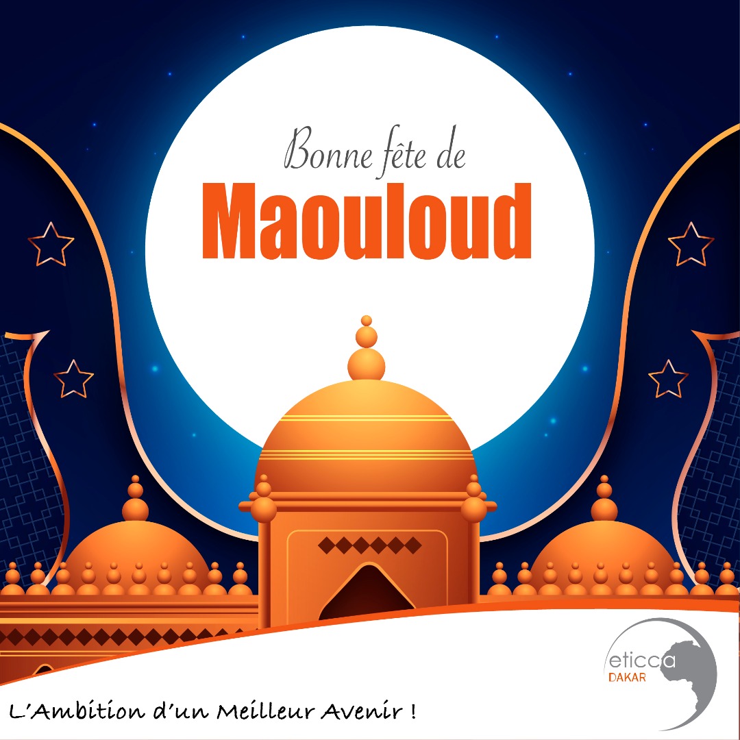 EticcaDakar's tweet photo. Eticca Dakar souhaite une bonne fête de Maouloud à toute la communauté musulmane.
#Maouloud2022 
#EticcaDakar https://t.co/7j5GgnB1Ac