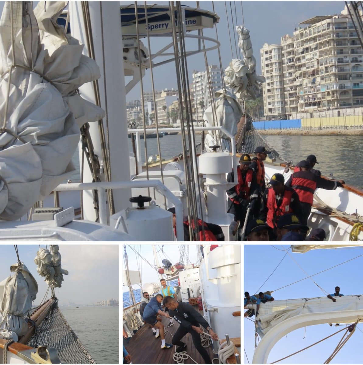 BJPMinMorcha's tweet photo. Under the visionary leadership of Shri @narendramodi ji we are marching towards a #SashaktBharat !

As part of #Lokayan22, #INSTarangini, #IndianNavy Sail Training Ship entered Port Said, Egypt on 05 October 2022. The ship was welcomed by officials of #EgyptianNavy. https://t.co/XImAxoRReP