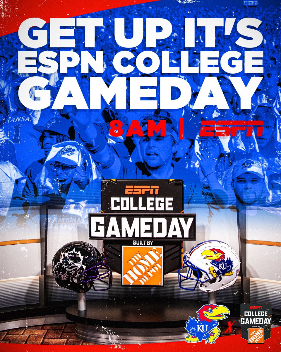 KU_Football's tweet photo. GET UP ITS COLLEGE GAMEDAY‼️ https://t.co/t5vLgKDZEO