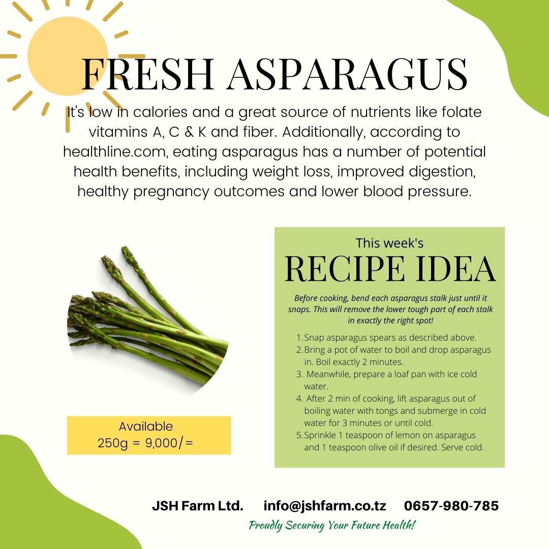 JshFarm's tweet photo. Get some ideas about asparagus here 😊 we don't only sell products we offer some knowledge too 😉
You can make your order now.
#wesecureyourfuturehealth💚 https://t.co/p7aoqcoI8F